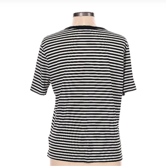 Topshop peachy T-shirt size 12 black and white striped - Picture 2 of 2